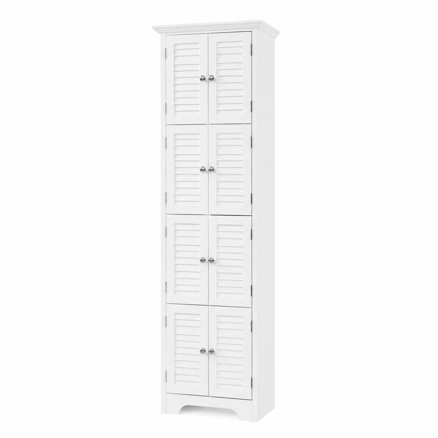 Scaffale verticale a sei ante in MDF bianco