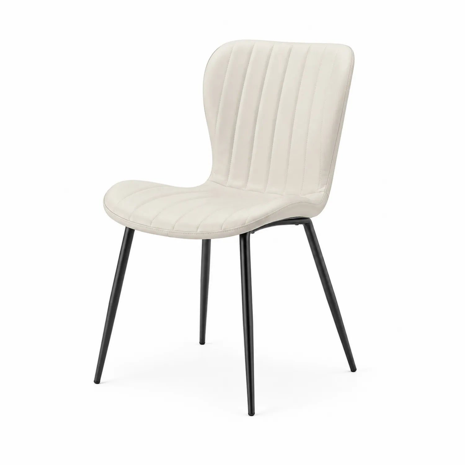 Sedia da pranzo in similpelle con gambe in metallo