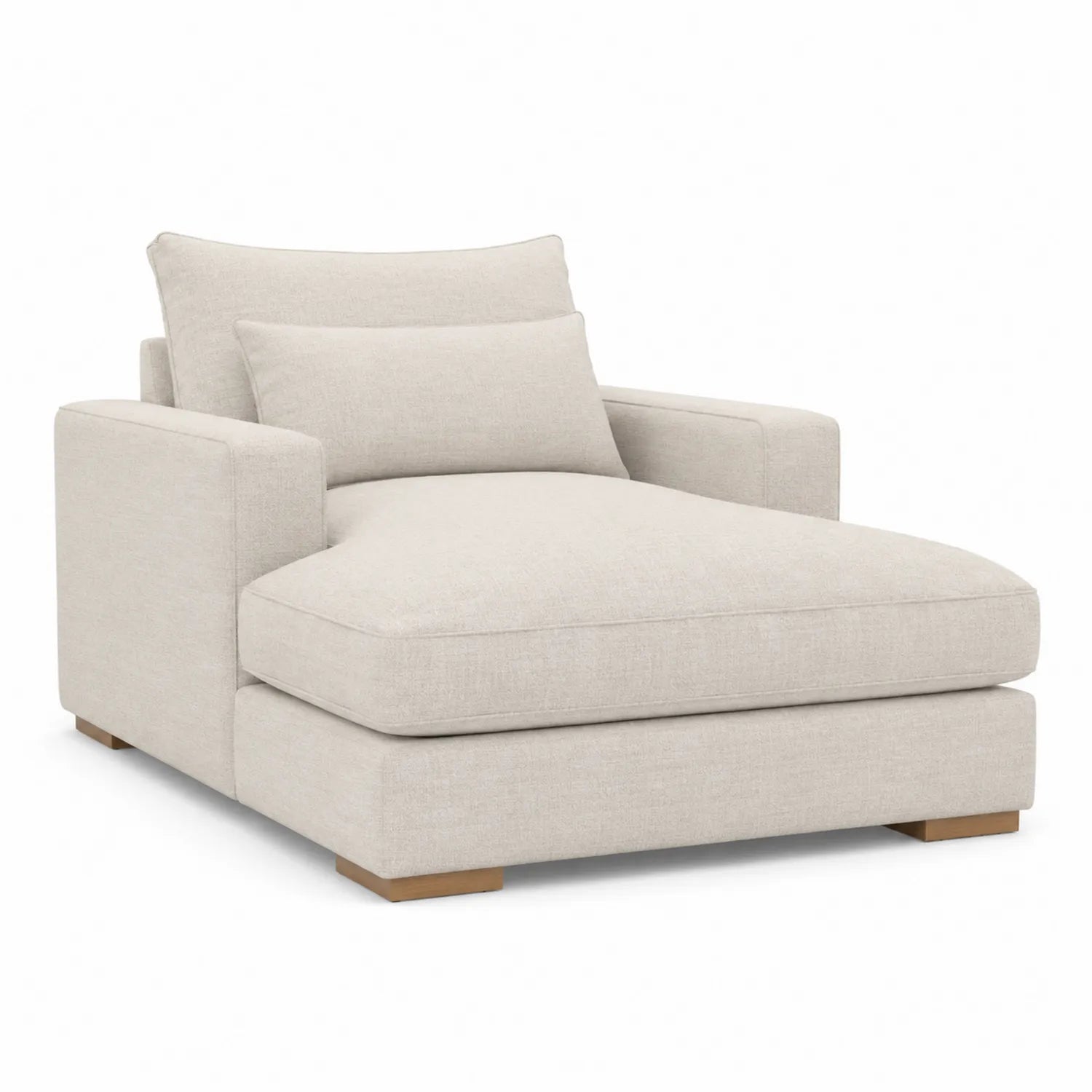 Divano chaise longue in tessuto con cuscini rimovibili